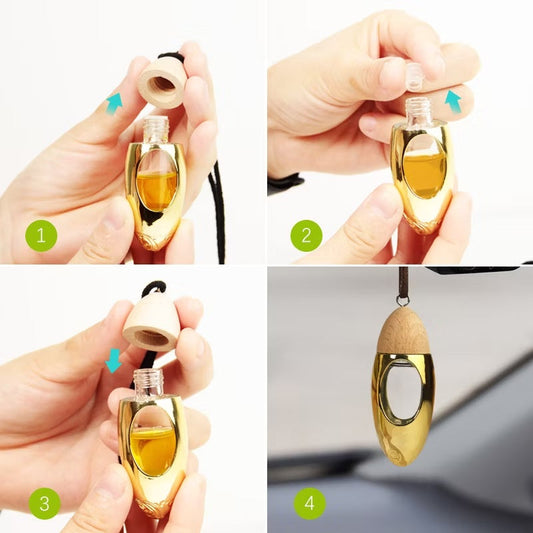 Clear Glass Perfume Aroma Bottle Gold Bullet