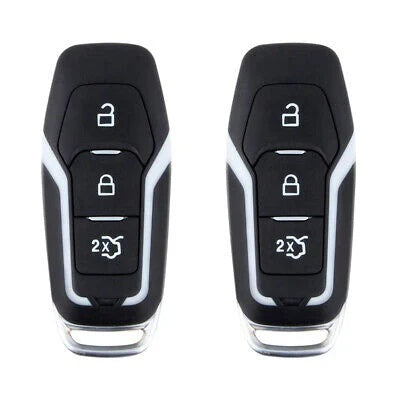 Ford New Ecosport | Endeavor | Freestyle | Aspire | Figo | New Fiesta Premium Metal Alloy Keycase with Holder & Rope Chain (Smart key 3 button)