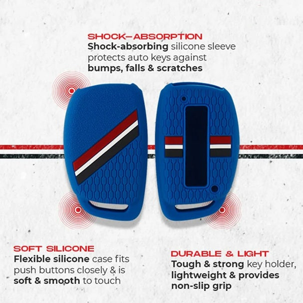 Hyundai Silicone Striped Car Key Cover Fit for Creta/i20-Active/Verna 4s