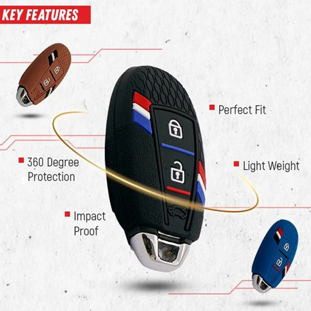 Maruti Suzuki Silicone Striped Car Key Cover Fit Balenoo , ciaz, Vitara Brezza, S-Cross