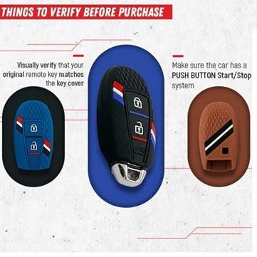 Maruti Suzuki Silicone Striped Car Key Cover Fit Balenoo , ciaz, Vitara Brezza, S-Cross