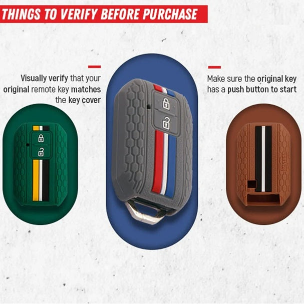 Maruti Suzuki Silicone Striped Key Cover fit Compatible for Grand Vitara/Brezza/Baleno