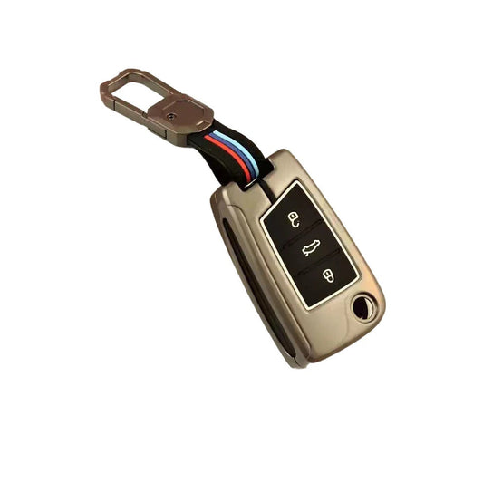 Metal Silicon Alloy Key case for Skoda/Volkswagen 3 Button Flip Key