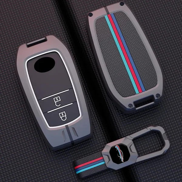 Toyota Innova Crysta | Hycross Land Cruiser | Hilux |Toyota Hycross Innova Luxury Premium Metal Smart Car Key Cover Key Case With Key Chain(2 Button)