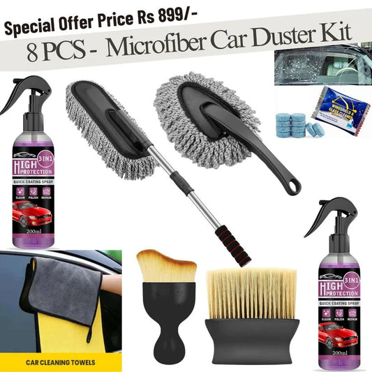 8 PCs Microfiber Car Duster Car Cleaning Kit