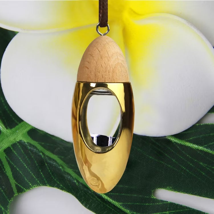 Clear Glass Perfume Aroma Bottle Gold Bullet