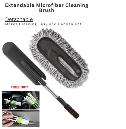 Buy Extendable Microfiber Car Cleaning Brush and Get Car AC vent Brush Free