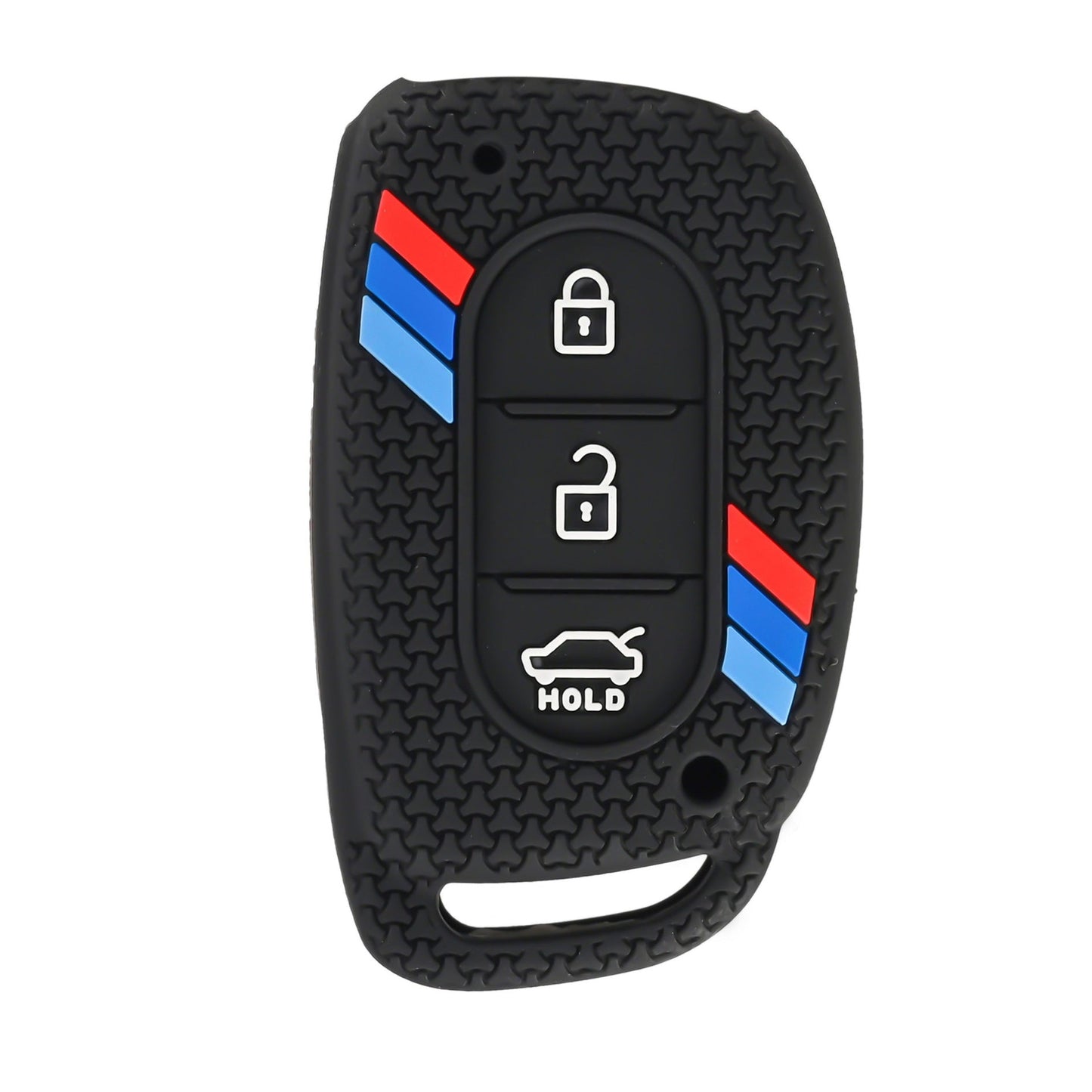 Hyundai Silicone Striped Car Key Cover Fit for Creta/i20-Active/Verna 4s