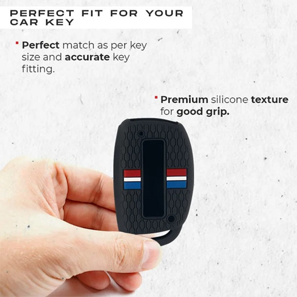Hyundai Silicone Striped Car Key Cover Fit for Creta/i20-Active/Verna 4s