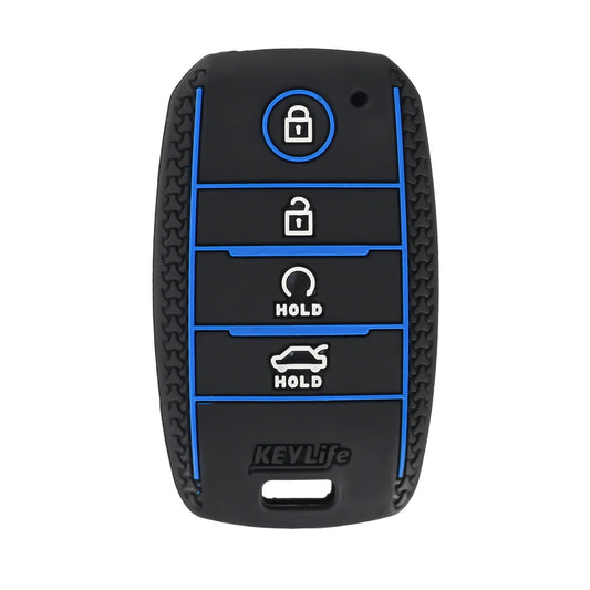Silicon Striped Car Key Cover Fit for Kia : Sonet, Seltos 2020, Carens, Sonet X-line 4 Button Smart Key