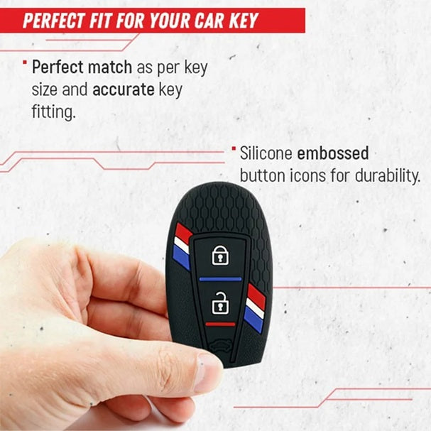 Maruti Suzuki Silicone Striped Car Key Cover Fit Balenoo , ciaz, Vitara Brezza, S-Cross