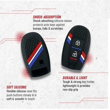Maruti Suzuki Silicone Striped Car Key Cover Fit Balenoo , ciaz, Vitara Brezza, S-Cross