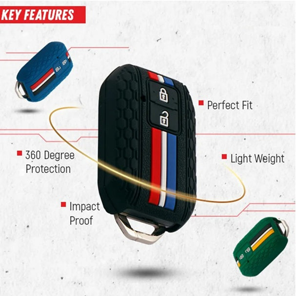 Maruti Suzuki Silicone Striped Key Cover fit Compatible for Grand Vitara/Brezza/Baleno