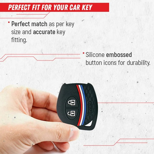 Silicon Striped Premium Car Key Cover Fit for Maruti Suzuki – Alto/Alto-k10/Baleno/Celerio/Ciaz/Dzire/Ertiga/Grand Vitara Fronx/Ignis/Jimny/S-Cross/S-presso/Swift/Brezza