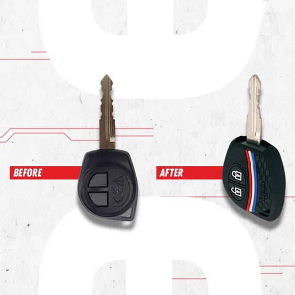 Silicon Striped Premium Car Key Cover Fit for Maruti Suzuki – Alto/Alto-k10/Baleno/Celerio/Ciaz/Dzire/Ertiga/Grand Vitara Fronx/Ignis/Jimny/S-Cross/S-presso/Swift/Brezza