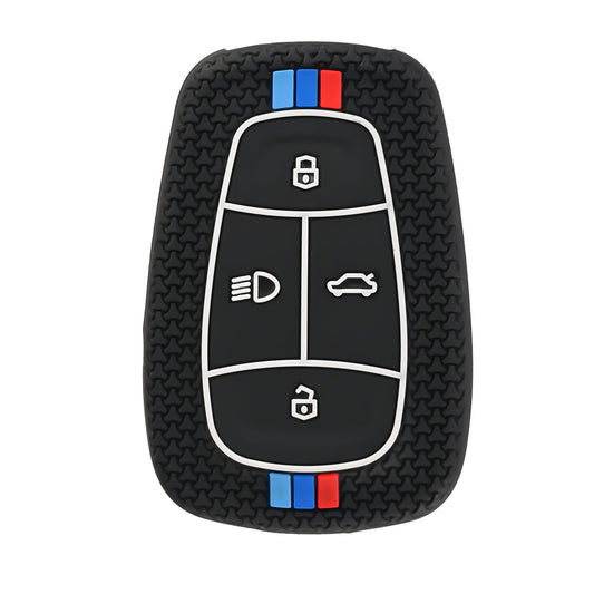 TATA Silicon Striped Car Key Cover fit for : Altroz / Harrier / Tigor / Safari / Punch / Nexon 2021 4 Button Smart Key